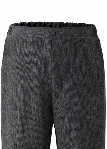 Темно-серый демисезонный костюм (пиджак, жилет, рубашка, брюки) брючный, с рубашкой SHEIN