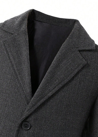 Темно-серый демисезонный костюм (пиджак, жилет, рубашка, брюки) брючный, с рубашкой SHEIN