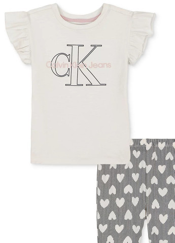 Молочный летний комплект (футболка, леггинсы) Calvin Klein