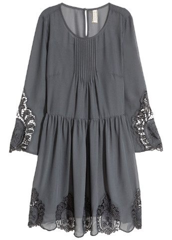Темно-сіра кежуал сукня H&M фактурна