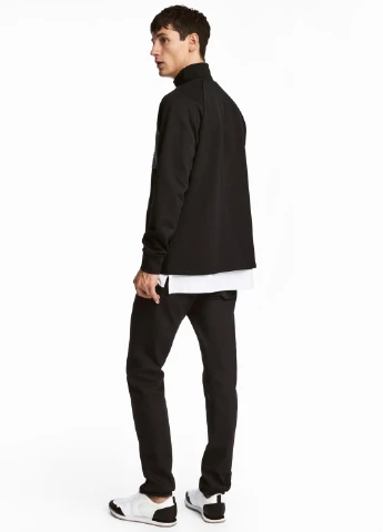 Черные кэжуал демисезонные брюки H&M