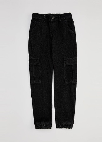 Черные демисезонные карго, зауженные брюки DeFacto