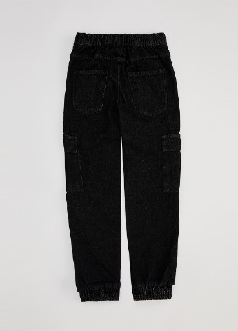 Штани DeFacto карго, завужені чорні джинсові бавовна