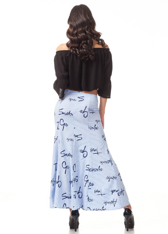 Голубая кэжуал с надписью юбка Leya макси