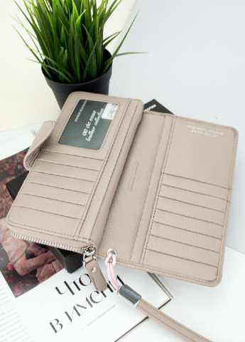 Кошелек женский кожаный LC14621-GD25 большой з ремешком нюдовый De Esse (253942918)