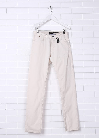 Молочные джинсовые летние прямые брюки Massimo Dutti