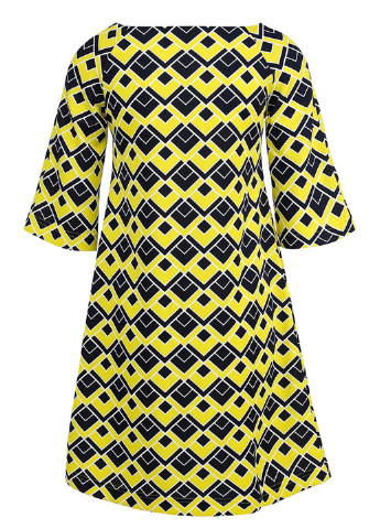 Желтое кэжуал платье Be In с геометрическим узором