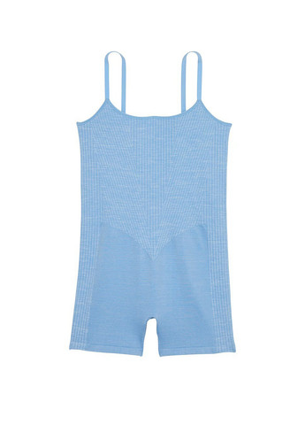 Комбинезон Victoria's Secret комбинезон-шорты однотонный голубой спортивный полиамид, трикотаж