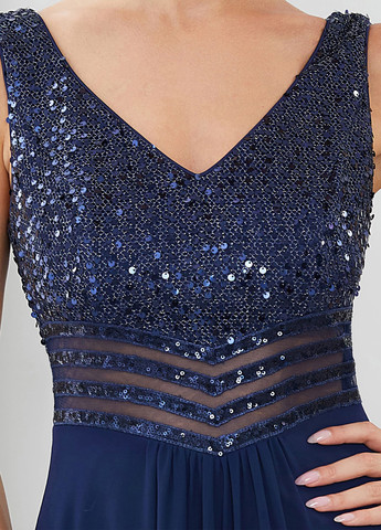 Темно-синя вечірня сукня а-силует SHEIN однотонна