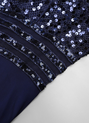 Темно-синя вечірня сукня а-силует SHEIN однотонна