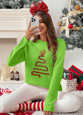 Лаймовый зимний джемпер джемпер SHEIN