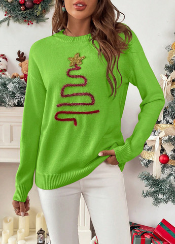 Лаймовый зимний джемпер джемпер SHEIN