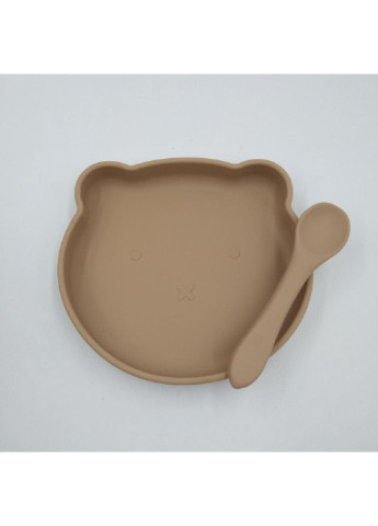 Дитячий набір посуду 6434 2 предмети коричневий No Brand (253625120)