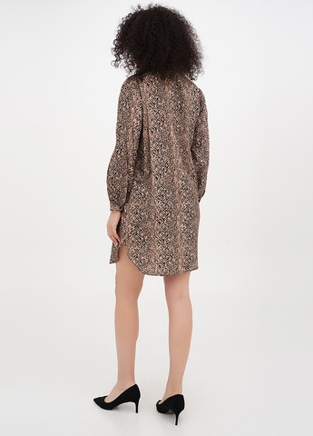 Темно-бежева кежуал сукня сукня-сорочка George з абстрактним візерунком