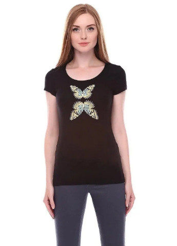 Черная всесезон футболка butterfly black AMN