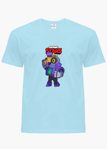 Блакитна демісезонна футболка дитяча ріко бравл старс (rico brawl stars) (9224-1006) MobiPrint
