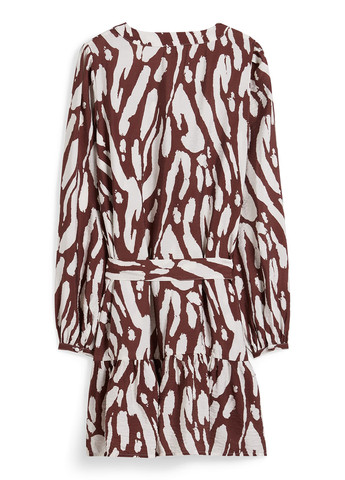 Коричнева кежуал сукня C&A з абстрактним візерунком