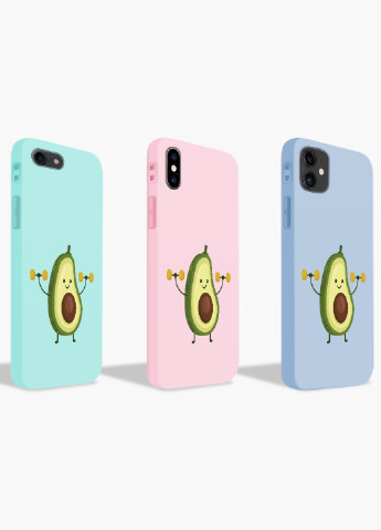 Чехол силиконовый Apple Iphone 8 Авокадо Фитнес (Avocado Fitness) Белый (6151-1394) MobiPrint (219536762)