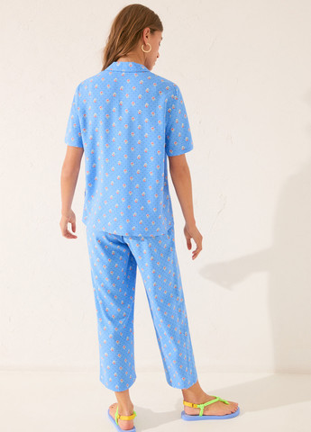 Темно-блакитна всесезон піжама (сорочка, штани) сорочка + брюки Women'secret