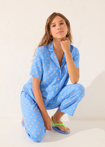 Темно-блакитна всесезон піжама (сорочка, штани) сорочка + брюки Women'secret