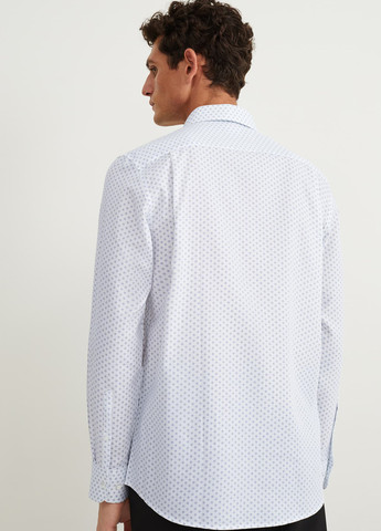 Белая классическая, кэжуал рубашка с рисунком C&A