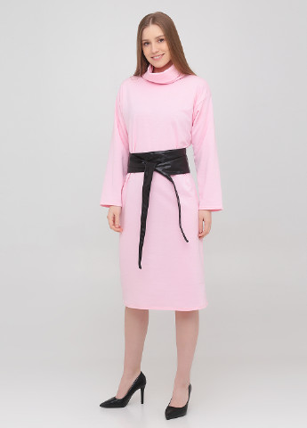 Светло-розовое кэжуал платье платье-водолазка Podium однотонное