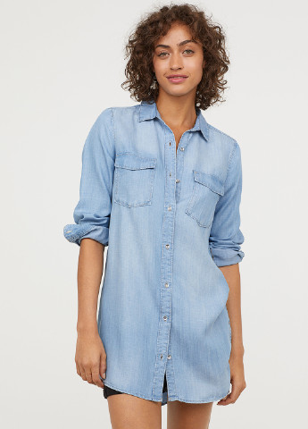 Голубой джинсовая рубашка H&M