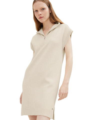 Молочна кежуал сукня сукня светр Tom Tailor однотонна