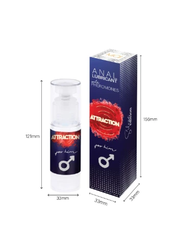 Масло для анального сексу Attraction Anal for Him (50 мл) на водній основі з феромонами MAI (254151729)