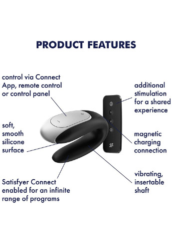 Смарт-вибратор для пар Double Fun (Black) Satisfyer (252297238)