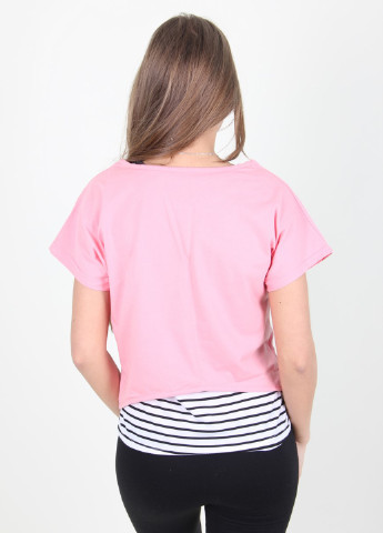 Светло-розовая летняя футболка Gishang