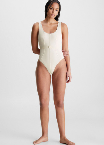 Світло-бежевий літній купальник суцільний Calvin Klein