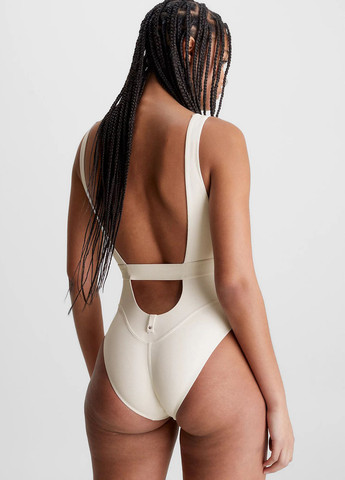 Світло-бежевий літній купальник суцільний Calvin Klein