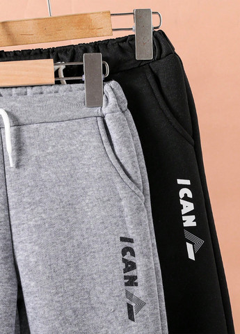 Комбинированные спортивные зимние брюки джоггеры SHEIN