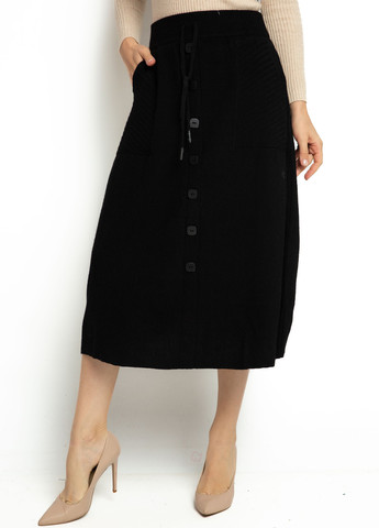 Черная кэжуал однотонная юбка Time of Style а-силуэта (трапеция)