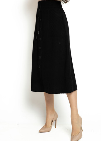 Черная кэжуал однотонная юбка Time of Style а-силуэта (трапеция)