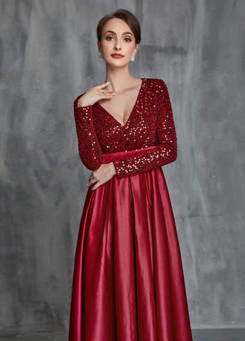 Червона коктейльна сукня в стилі армпір SHEIN однотонна