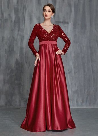 Червона коктейльна сукня в стилі армпір SHEIN однотонна