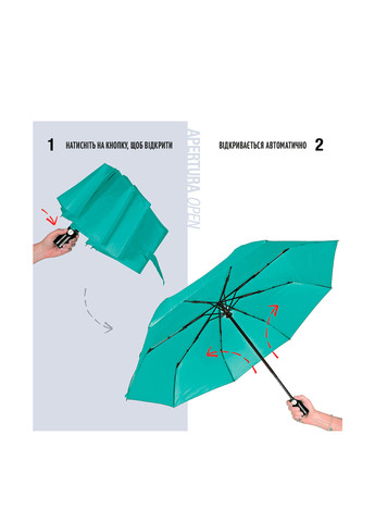 Светло-бирюзовый зонт Perletti средний (279119520)