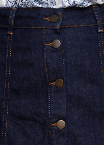 Темно-синяя кэжуал однотонная юбка Etam а-силуэта (трапеция)
