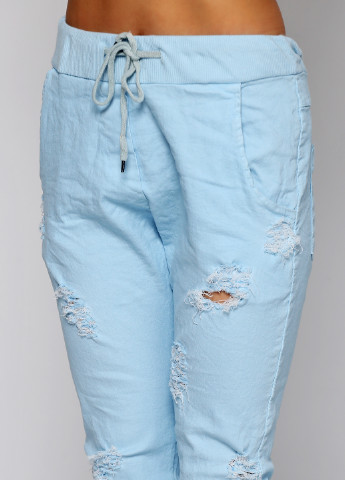 Голубые кэжуал летние зауженные брюки Moda Italia