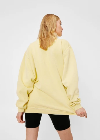 Светло-желтый свитшот Nasty Gal надпись без декора (237848199)