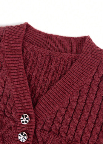 Бордовое кэжуал платье платье-свитер SHEIN однотонное