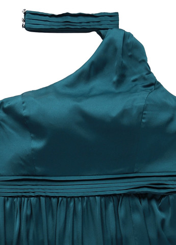 Изумрудное вечернее, коктейльное платье на одно плечо Little Mistress однотонное