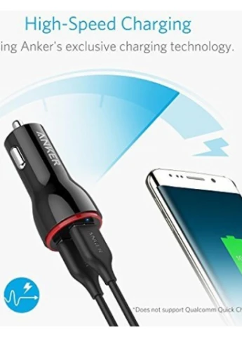 Зарядний пристрій PowerDrive 2 24W 2xUSB V3 (Black) (A2310G11) Anker (216637544)