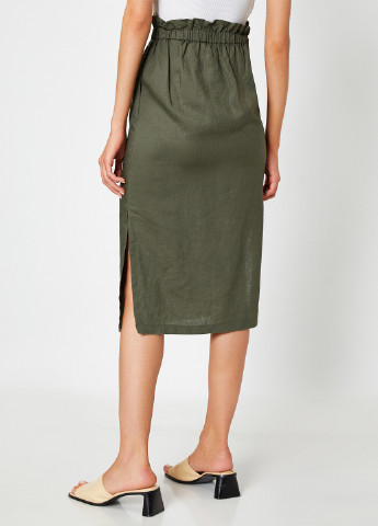 Серо-зеленая кэжуал однотонная юбка KOTON