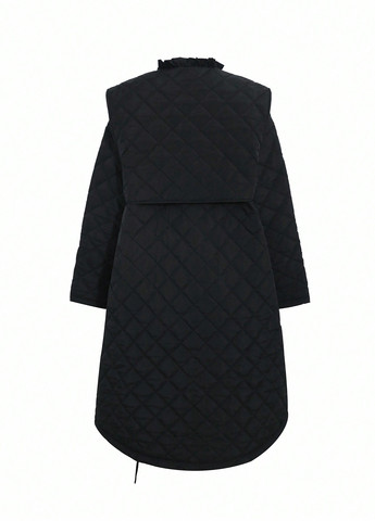 Чорний зимній комплект (жилет, куртка) SHEIN