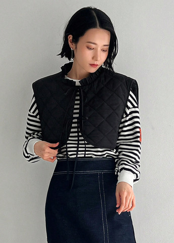 Чорний зимній комплект (жилет, куртка) SHEIN