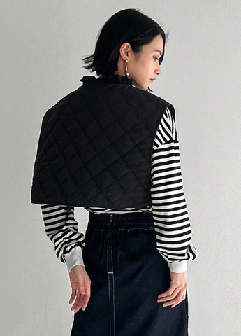 Чорний зимній комплект (жилет, куртка) SHEIN