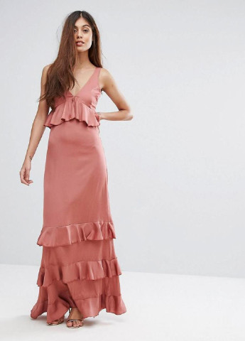 Розовое кэжуал платье Y.A.S. однотонное